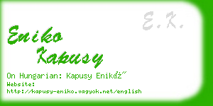 eniko kapusy business card